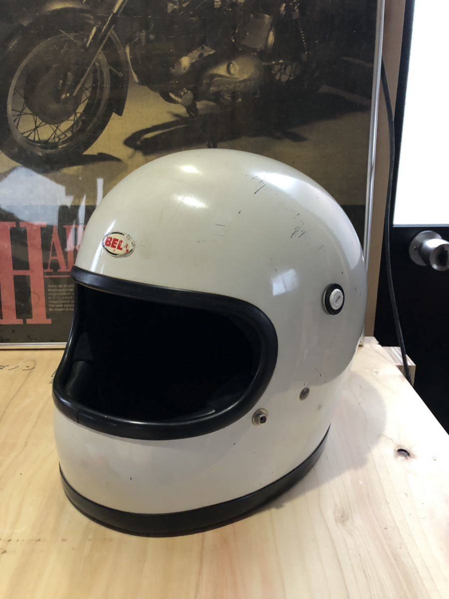 新古品 BELL STARⅡ 族ヘル 旧車 Mサイズ ホワイト フルフェイス-