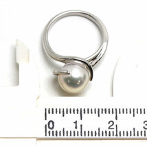 K18WG アコヤ真珠リング 9号 約9mm 18金 ホワイトゴールド あこやパール 指輪 19410_画像8