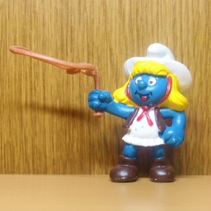 スマーフ　フィギュア　女の子　カウボーイ　縄　PVC　Smurf 　アメトイ　アメリカ　トイ