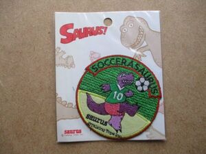 90s SAURUSザウルスTaking Tops incワッペン/サッカーSOCCERビンテージKENRICK恐竜TVアニメUSAキャラPATCHアップリケ S90