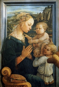 Art hand Auction New Filippo Lippi Madonna and Child high-quality print using special techniques, wooden frame, photocatalytic processing, and other three major features, special price 1980 yen (shipping included) Buy it now, Artwork, Painting, others