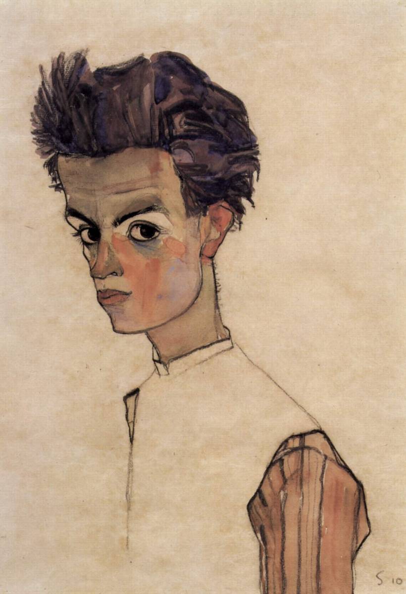 New Schiele's Self-Portrait at 20 printed using special techniques, high-quality wood frame, photocatalytic processing, and other three major features, special price 1980 yen (shipping included) Buy it now, Artwork, Painting, others