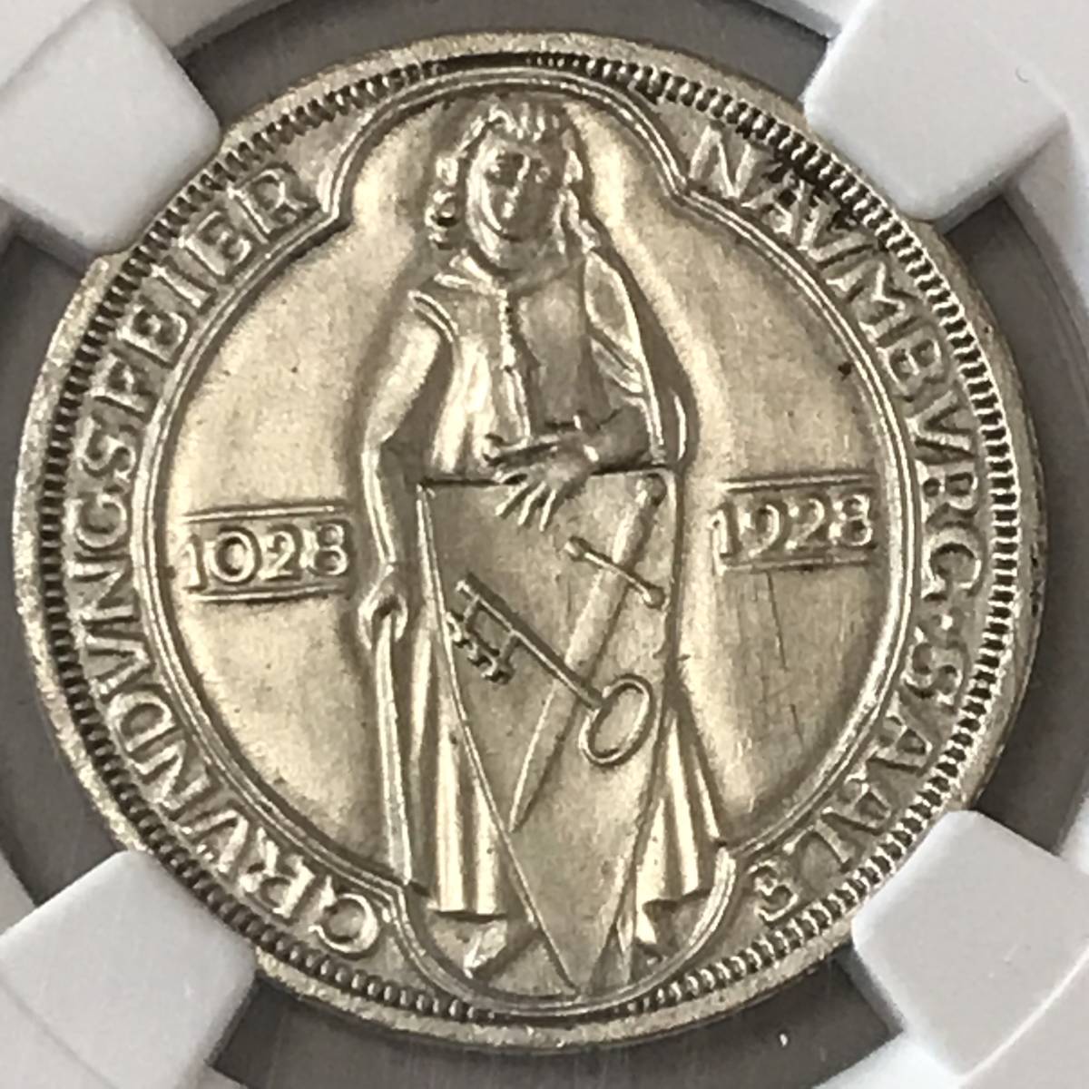 ドイツ帝国 ワイマール ３マルク 銀貨 古城1931A 未使用-