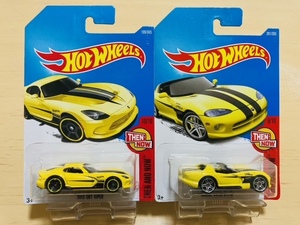 HOTWHEELS DODGE VIPER RT/10 2013 SRT Chrysler ダッジ バイパー ヴァイパー クライスラー 同色2台 2種 THEN AND NOW ホットウィール