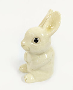 Art hand Auction [Cerámica creativa *masayuki] Lindo conejo con orejas levantadas (mediano) *Longitud total 9, 5 cm*Figura, trabajos hechos a mano, interior, bienes varios, ornamento, objeto