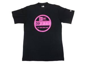 【送料無料】新品NEW ERA Tシャツ Visor Sticker Sサイズ ニューエラ ストリート CAP キャップ レゲエ HIP HOP ヒップホップ 黒×ピンク 16