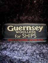 SHIPS別注 Guernsey WOOLLENS ガンジーウーレンズ タートルアランニット サイズ34 ガンジーセーター フィッシャーマンセーター ネイビー_画像3