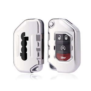 新品 ジープ TPU スマート キーケース キーカバー 銀 シルバー Jeep ラングラー グラディエーター 2ボタン 3ボタン 4ボタン 送料無料