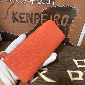 本革 L字長財布 高級シュリンク牛革 レディース 可愛い 大容量 軽量 薄型