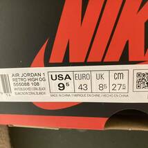 左27cm 右27.5cm 国内正規新品 NIKE AIR JORDAN 1 RETRO HIGH OG BLEACHED CORAL WHITE BLACK ジョーダン 白 黒 グレー 555088-108_画像4