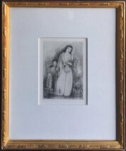 真作保証品『マリー・ローランサン オリジナル銅版画 若い女とその息子 アンタレスより レゾネNo.222』1944年 額装_画像1