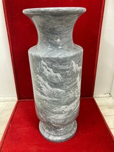MA　　未使用!!台湾製 天然石大理石花瓶？山水の彫刻。４６ｘ１８センチ。１４キロ　