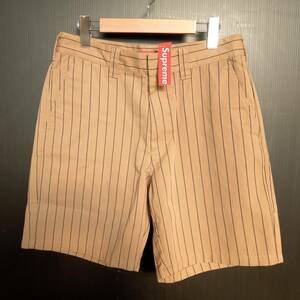 【未使用品】Supreme WORK SHORT BROWN STRIPE シュプリーム ワーク ショーツ ブラウンストライプ ショートパンツ サイズ30