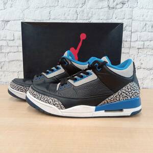 【箱付き】NIKE AIR JORDAN 3 RETRO SPORT BLUE ナイキ エアジョーダン 3 レトロ スポーツブルー 136064-007 サイズ29㎝