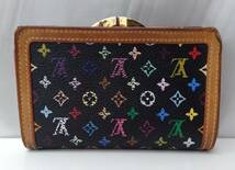 LOUIS VUITTON ルイヴィトン マルチカラー TH1007 ポルトフォイユ ヴィエノワ 二つ折り財布 がま口 ブラック系_画像2