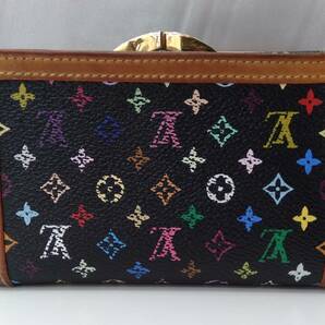 LOUIS VUITTON ルイヴィトン マルチカラー TH1007 ポルトフォイユ ヴィエノワ 二つ折り財布 がま口 ブラック系の画像2