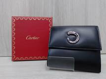 カルティエ　Cartier パンテール 三つ折り財布　黒　箱付き_画像1