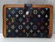 LOUIS VUITTON ルイヴィトン マルチカラー TH1007 ポルトフォイユ ヴィエノワ 二つ折り財布 がま口 ブラック系_画像1