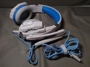 ジャンク PC/PS4対応 ヘッドホン KOTION EACH MODEL:G9000 ホワイト/ブルー