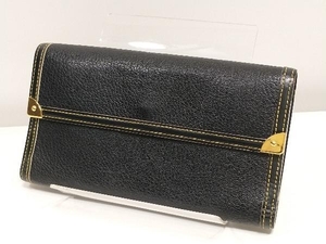 LOUIS VUITTON ルイヴィトン スハリ ポルト トレゾール インターナショナル 二つ折り財布 ブラック 黒 ゴールド M91836 店舗受取可