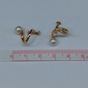 スタージュエリー STAR JEWELRY K18 パール系 イヤリング 各約1.4×1.2cm 2.2gの画像6