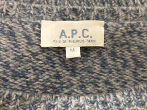 【値下げ】A.P.C. アー・ペー・セー ニット セーター イタリア製 ブルー系