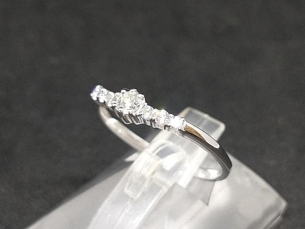 827 MIKIMOTO ミキモト K18WG 1粒パール クロスデザイン リング 8.5号