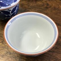 橘吉 蓋付き湯呑碗　5客セット　牡丹唐草文_画像5