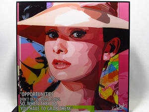 Art hand Auction [Новый №536] Поп-арт-панно Одри Хепберн, произведение искусства, Рисование, Портреты