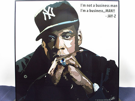 [Nouveau n°244] Panel pop art Jay-Z hiphop, Ouvrages d'art, Peinture, Portraits