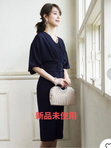 新品未使用タグ付き RUIRUE BOUTIQUE カシュクールベルトワンピース