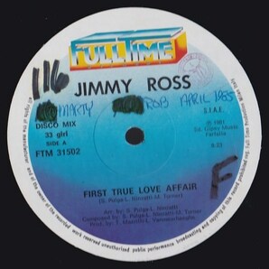 イタロブギー12inch★JIMMY ROSS / First true love affair(8:23) / (5:27)★italy盤・Fulltime★の画像1