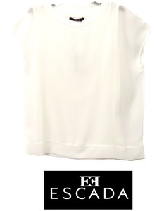 【新品・B品】Laurel(ローレル)ESCADAシースルー ブラウス 白シャツ　夏物　おしゃれ　半袖　ホワイト　Tシャツ　ブランド　ヨーロッパ