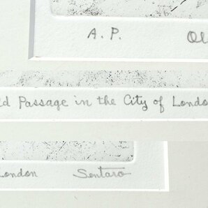 河村蝉太郎 「Old Passage in the City of London」 AP版 銅版画 額装品 / ロンドン 海外風景 エッチングの画像6