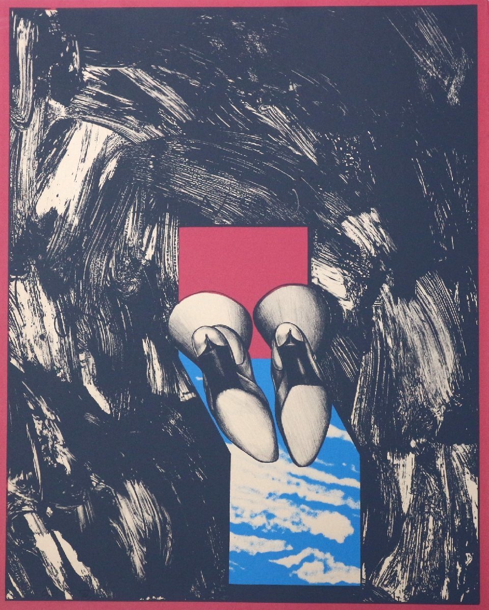 希少】池田満寿夫「劇場の入口」リトグラフ 55作限定 直筆サイン 絵画