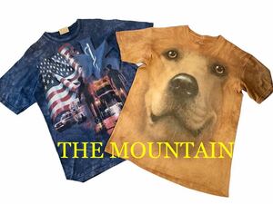 アメリカ輸入 ビンテージ THE MOUNTAIN グラフィック Tシャツ セット L ザ マウンテン 古着 タイダイ 大胆グラフィック DOG 犬 消防士