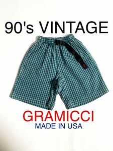 超希少 90's VINTAGE KID'Sサイズ GRAMICCI シアサッカー クライミングショーツ 1/2 アメリカ製 オリジナル ショートパンツ ビンテージ