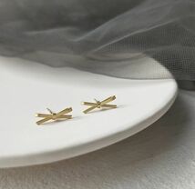 ★ オシャレ ミニ リボン ピアス ★ ジュエリー イヤーカフ 耳飾り スタッド イヤリング レディース アクセサリー 両耳用 金 a5_画像6