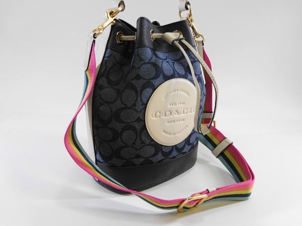 ☆ 定価8.8万円 新品 COACH ショルダーバッグ デニム ブルー バッグ