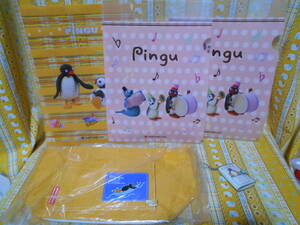 ! Pingu new goods & beautiful goods Sumitomo life clear file 2 kind 3 sheets & tote bag & ball chain attaching Mini Mini photo album 