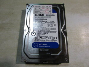 【YHD0494】★（正常）Western Digital WD5000AAKX 3.5inch/内蔵HDD/S-ATA/500GB/電源投入回数:1038回/累積時間:1267時間★中古