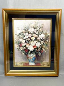 【K056】「庭園の花」 ダイフ 絵画 複製画 レプリカ 額サイズ/57cm×47.5cm b
