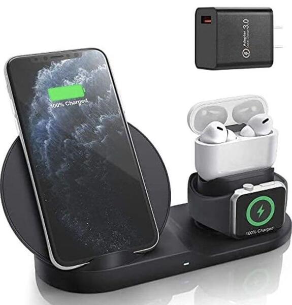 ワイヤレス充電器 Airpods 3in1充電スタンドアダプター付属 3in1充電スタント スマホ 充電機 iphone 16e iPhone15 pro