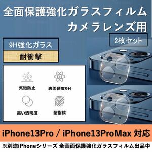 iPhone13Pro / iPhone13ProMax対応 背面カメラレンズ用全面保護強化ガラスフィルム2枚セット