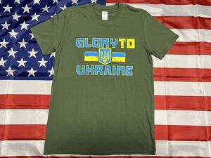 新品未使用 GLORY TO UKRAINE コットンTシャツ GILDAN製　Mサイズ　OD