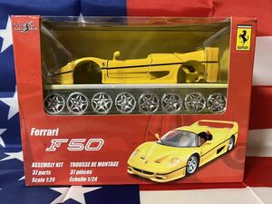 新品未開封maisto製　Ferrari F50 1/24 scale 組み立てmetal die cast car yellow