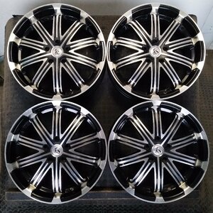 管理番号：Ｗ12-141【4本価格】【18x7.5J 5x114.3 ET+55 ハブ73】Kashina・オデッセイ等・ブラポリ・店頭直接引取可能