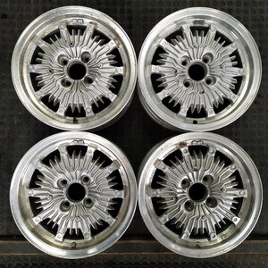 管理番号：W11-222【4本価格】【14x6J 4x100 ET+38 ハブ56】MUGEN CF-48・ロードスター シビック等・直接引取可能・下取り可能