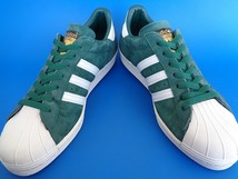 12232■15年製 adidas SUPERSTAR 80s DLX SUEDE アディダス スーパースター 緑 グリーン デラックス 金ベロ スエード 28 B35987_画像4