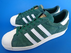 12232■15年製 adidas SUPERSTAR 80s DLX SUEDE アディダス スーパースター 緑 グリーン デラックス 金ベロ スエード 28 B35987